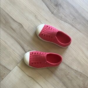 Native Pink and White Water Shoes Slip-On